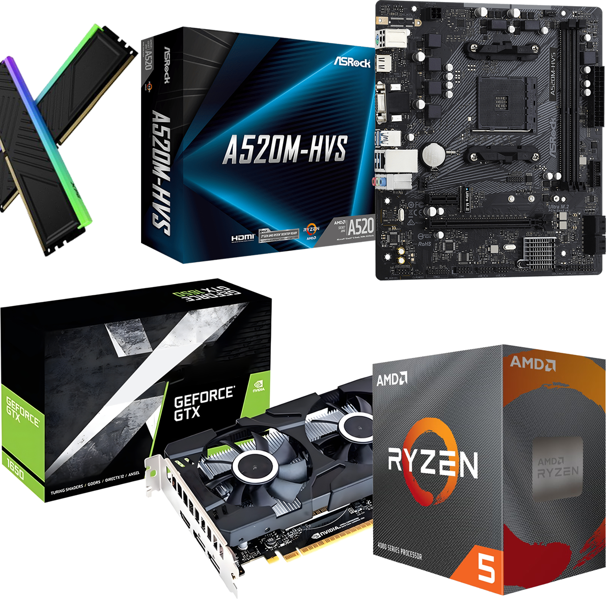 Beginners Fast Gaming PC | AMD Ryzen 5 4500 Processor | 16GB RAM | 512GB SSD | NVIDIA GTX 1650 Graphics Card